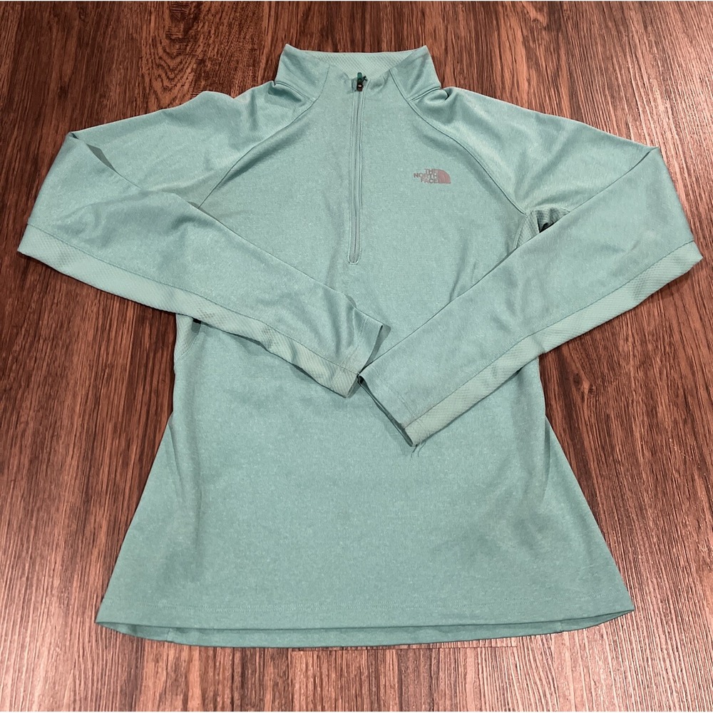 The North Face Sweater Womens Green Pullover Mock Neck 1/4 Zip Size S/P